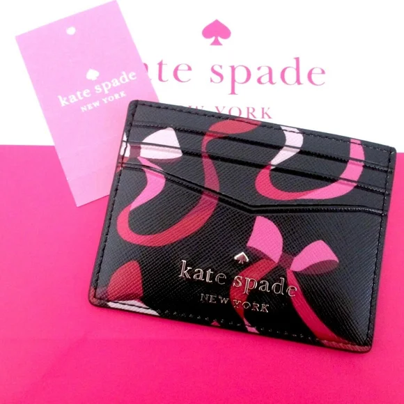 KATE SPADE Staci Ribbon Card Holder w/ Logo Keychainβ οΈπππ - Picture 2 of 2